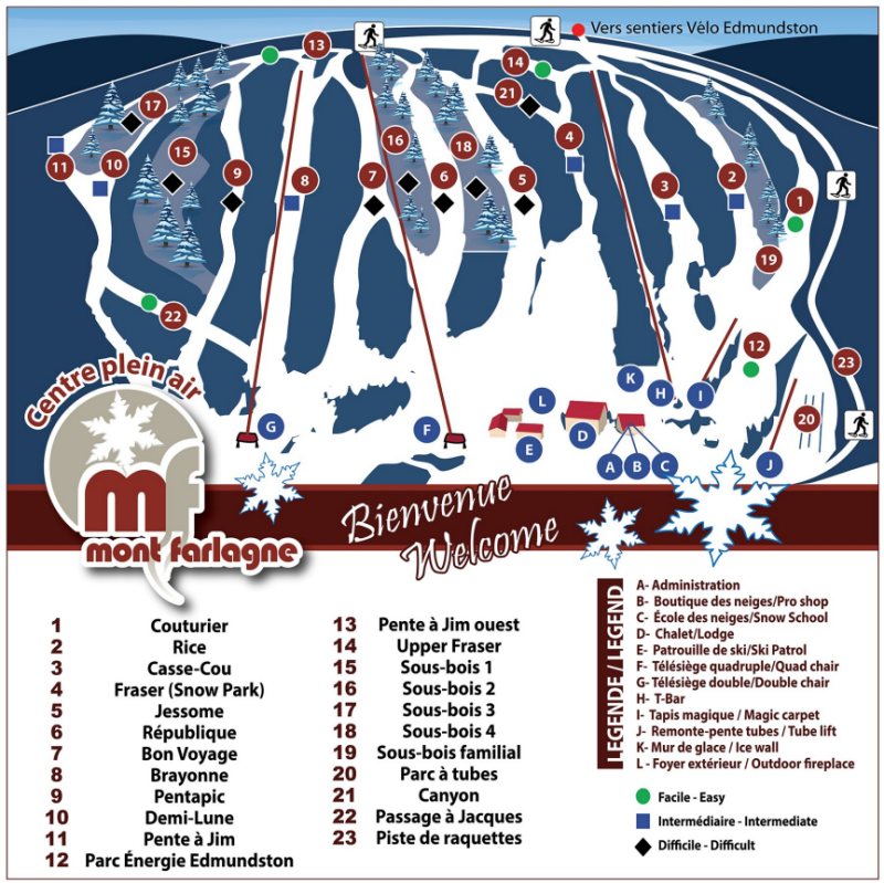 Carte des pistes Carte des pistes Mont Farlagne